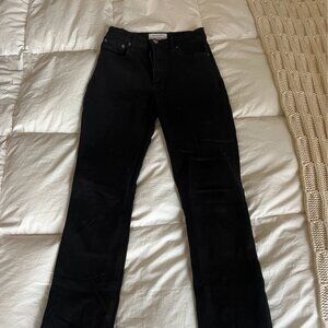 Reformation Cynthia Stretch High Rise Straight Jeans - Black